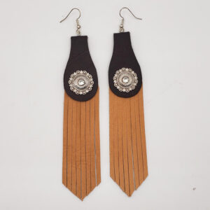 Deer Hide Earrings with 3/4" Concho
